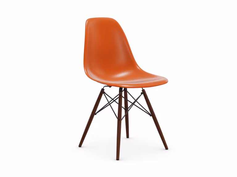 Eames Plastic Side Chair RE DSW - Sedia Base Acero Scuro