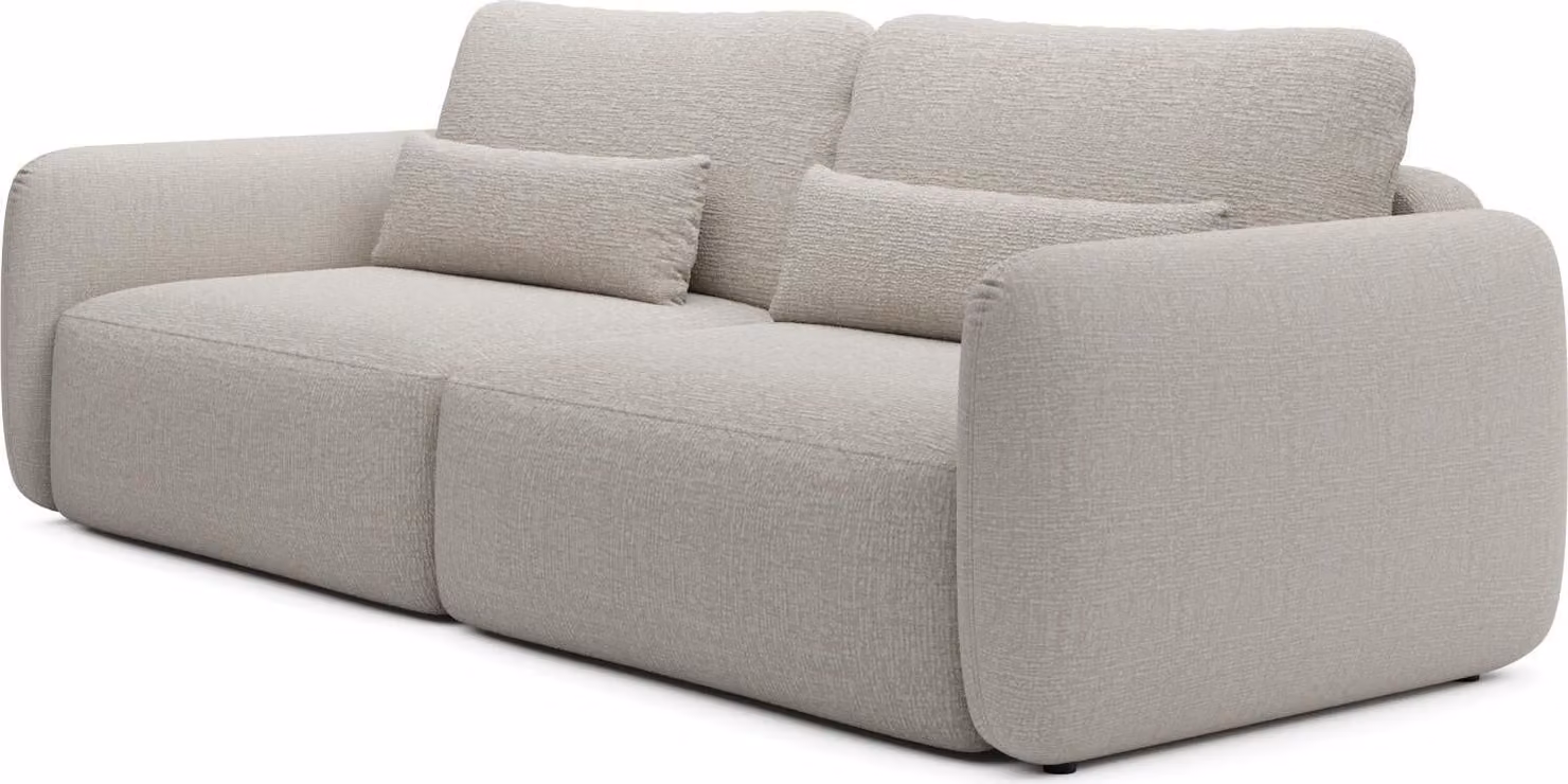 FURNLUX Divano Mossa Grigio e Nero 238cm / Colore principale: Grigio / Dimensioni: 238 x 87 x 103 cm