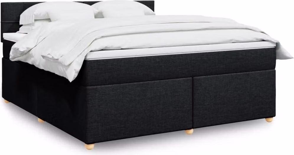 Maison Exclusive - Giroletto a Molle con Materasso Nero 180x200 cm in Tessuto