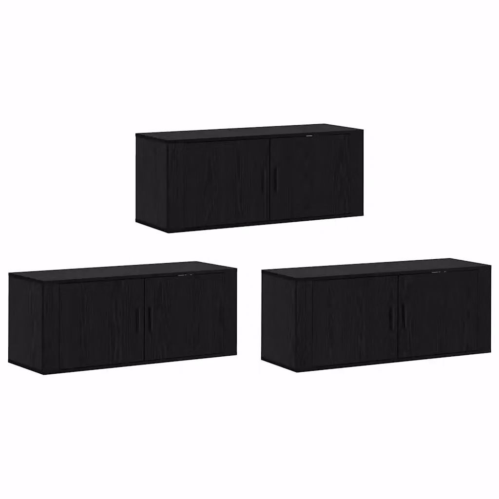 Set Mobile TV da Parete Moderno vidaXL in MDF Nero Opaco – 2