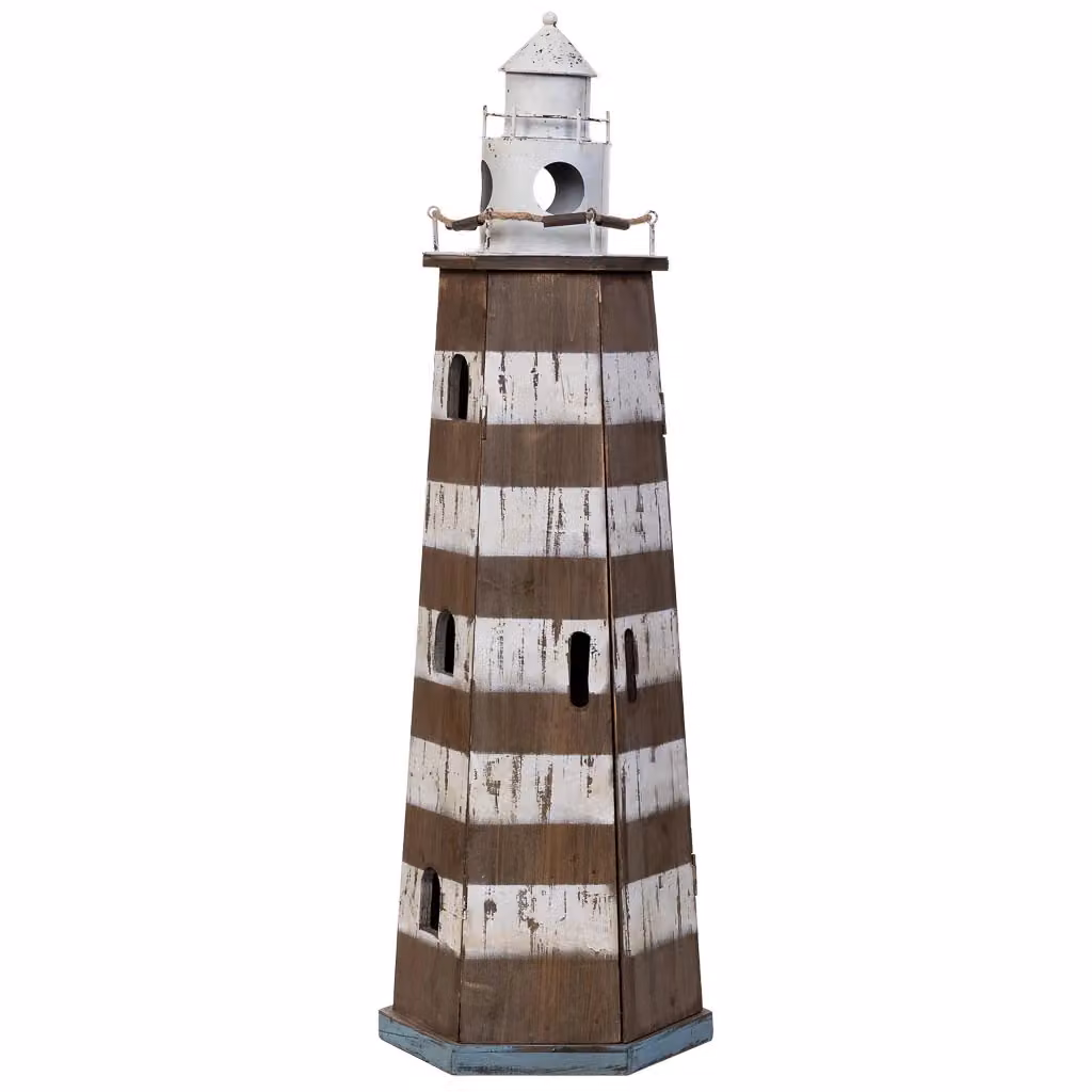 Mensola Lighthouse WANDERLUST DECO in legno e metallo marrone L: 40 cm, P: 35 cm, H: 123 cm – 2