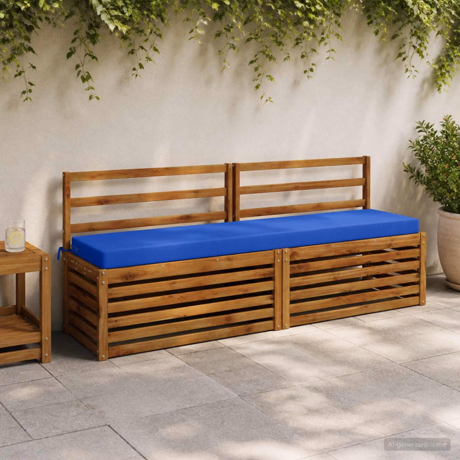 Cuscino per panchina vidaXL SOEST blu reale in poliestere con rivestimento rimovibile e resistenza ai raggi UV