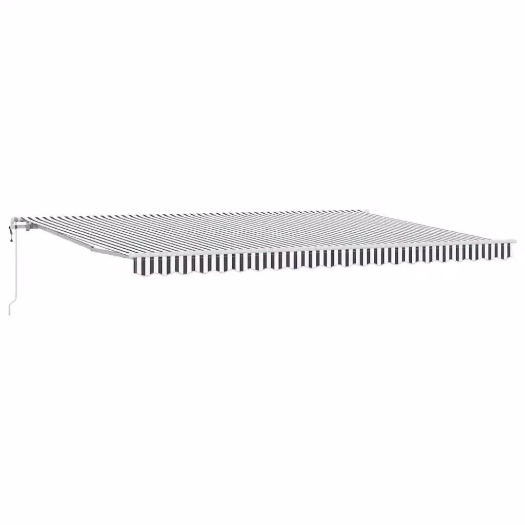 Tenda Sole Retrattile Automatica vidaXL con Bracci Pieghevoli in Alluminio e Tessuto in Poliestere, Colore Antracite e Bianco, L: 500 cm, P: 300 cm – 2