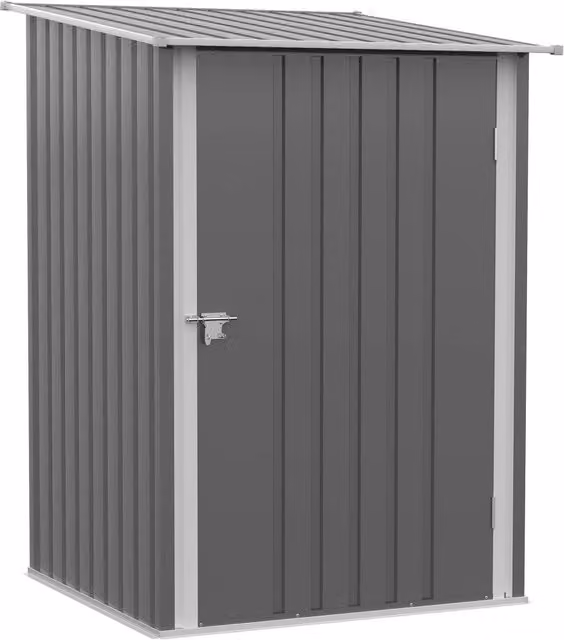 Capanno da giardino in acciaio 0;92 m2 Armadio da giardino chiudibile con tetto a pendenza singola; 100x103x160cm; grigio