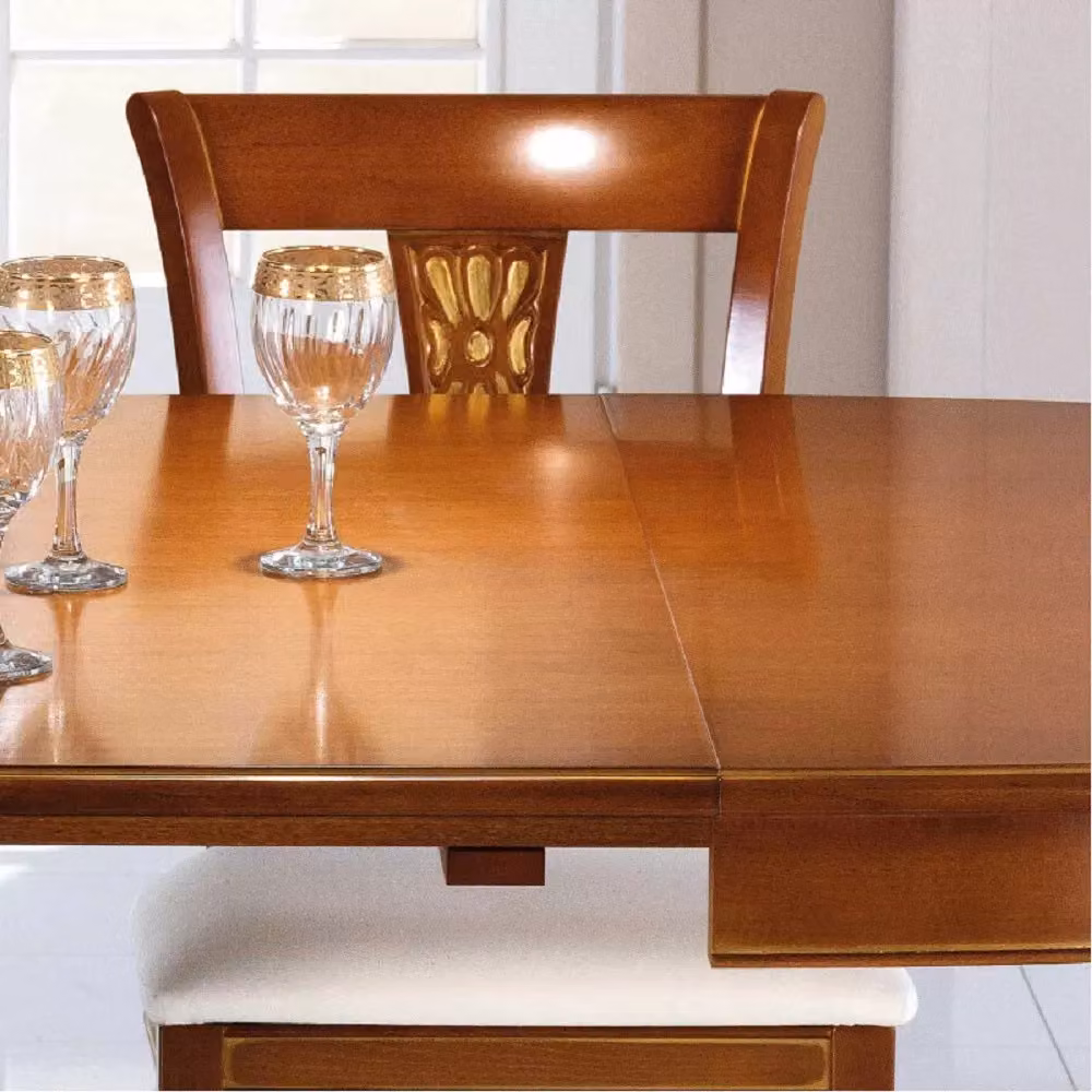 Tavolo ovale allungabile in legno massello Mobili 2G colore noce L: 160 cm, P: 110 cm, H: 80 cm – 3