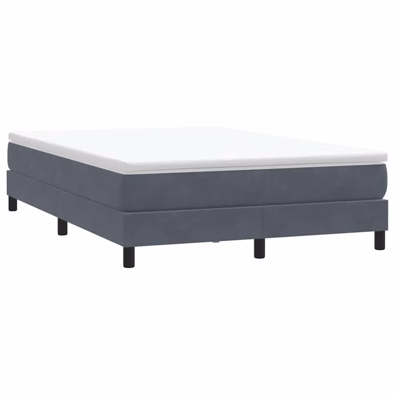 vidaXL Giroletto a Molle in Velluto Grigio Senza Materasso L: 163 cm, P: 213 cm