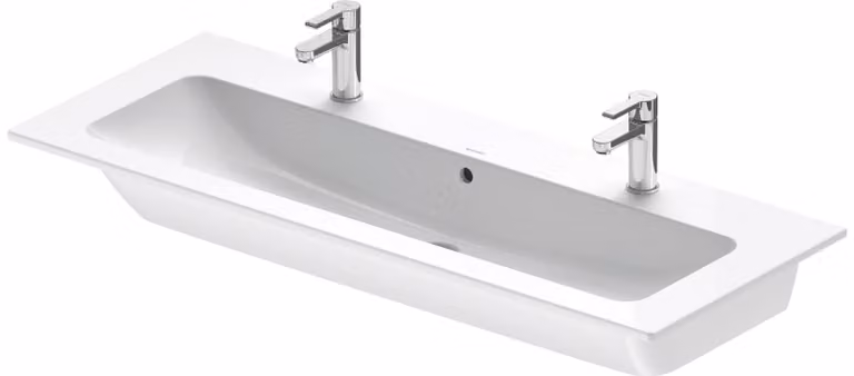 Duravit ME by Starck lavabos, avec trop-plein, 2 trous pour robinet, 1 vasque, 1230mm, 236112AA24, 236112AA24