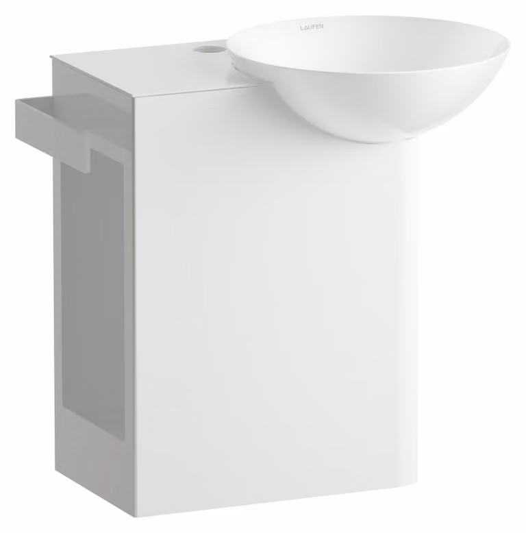 LAUFEN INSERT Plan de toilette, rectangulaire, tablette à gauche, 1 trou pour robinet, sans trop-plein, 485x317x470mm, H585IN30001111, H585IN30001111