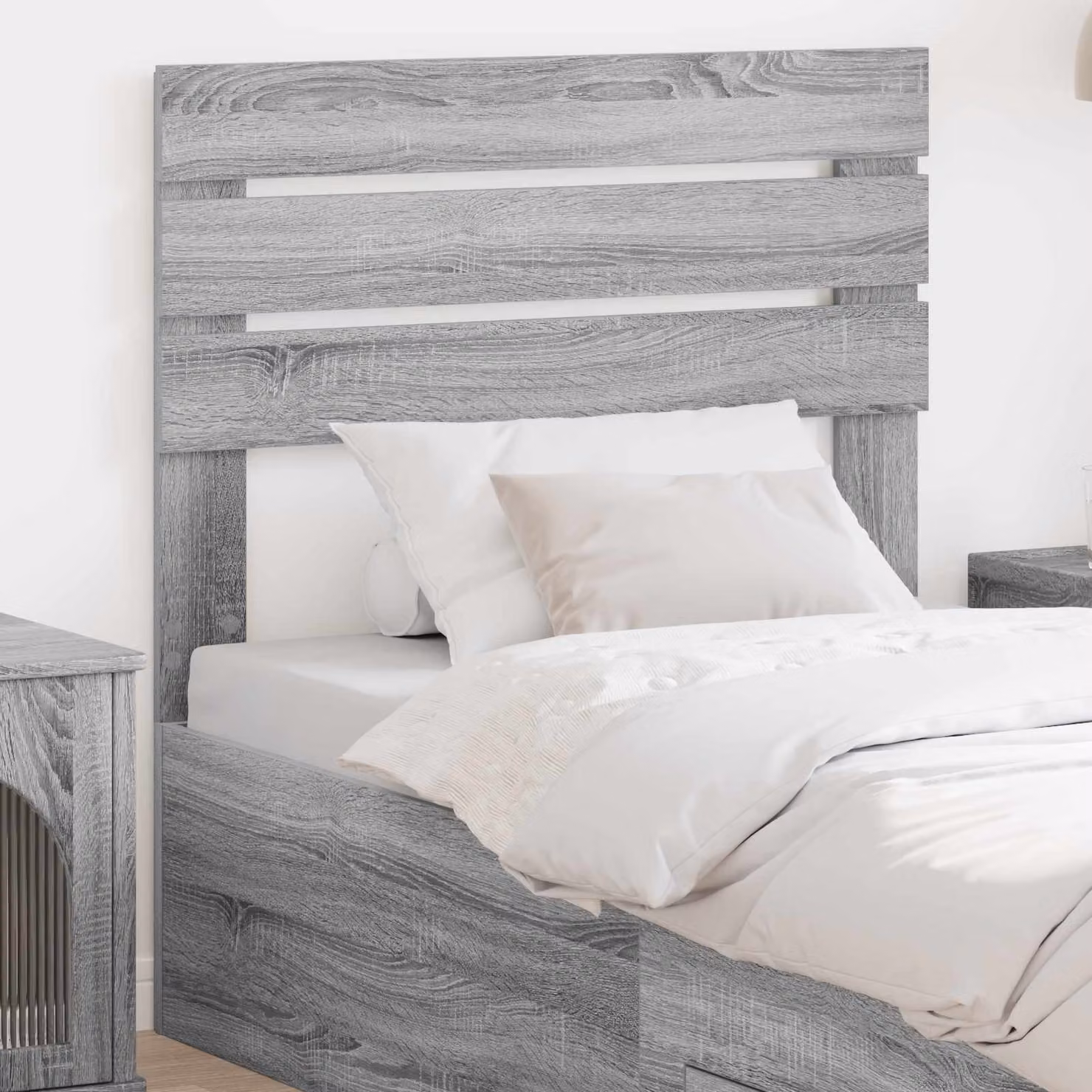Testiera per letto moderna vidaXL in legno ingegnerizzato grigio opaco