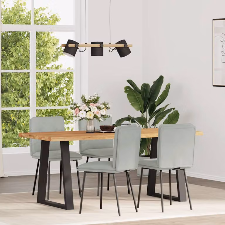 Set di 4 sedie da pranzo vidaXL in velluto grigio chiaro con design moderno