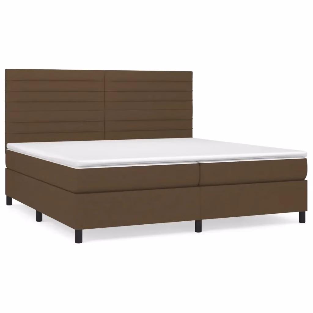 Letto Ibrido vidaXL con Giroletto a Molle e Materasso, Marrone e Bianco, L 200 x P 200 cm – 2