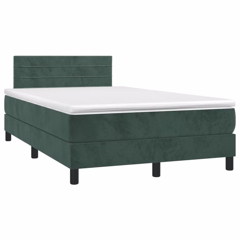 Maison Exclusive - Letto a Molle con Materasso e LED Verde Scuro 120x190cm Velluto