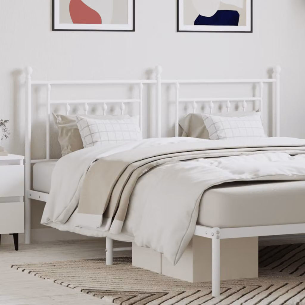 Testiera di ricambio vidaXL in metallo bianco laccato per letto 160x200 cm