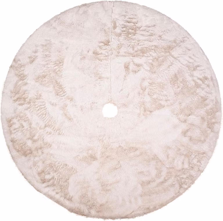 Palla decorativa, forma rotonda, aspetto simile al velluto bianco, diametro di 120 cm, adatta per l'albero di Natale
