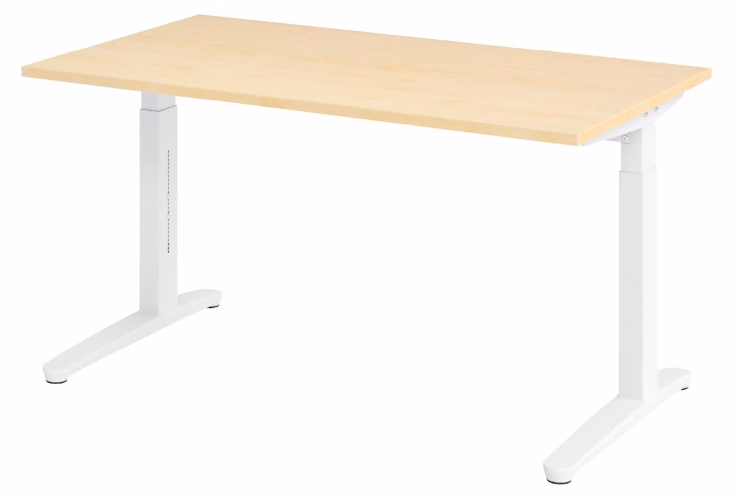 Scrivania bümö Serie XB - Finitura: acero, struttura: bianco, dimensioni: 140 x 80 cm