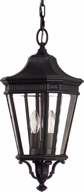 Lampada a sospensione esterna Cotswold Lane Feiss 2xE14 nera