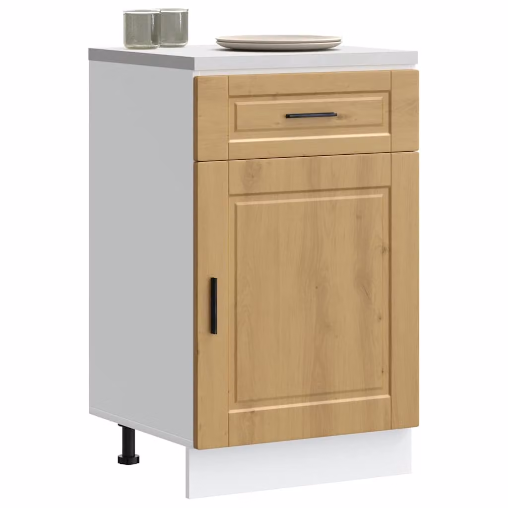 Base da cucina moderna vidaXL in legno marrone con ante a battente
