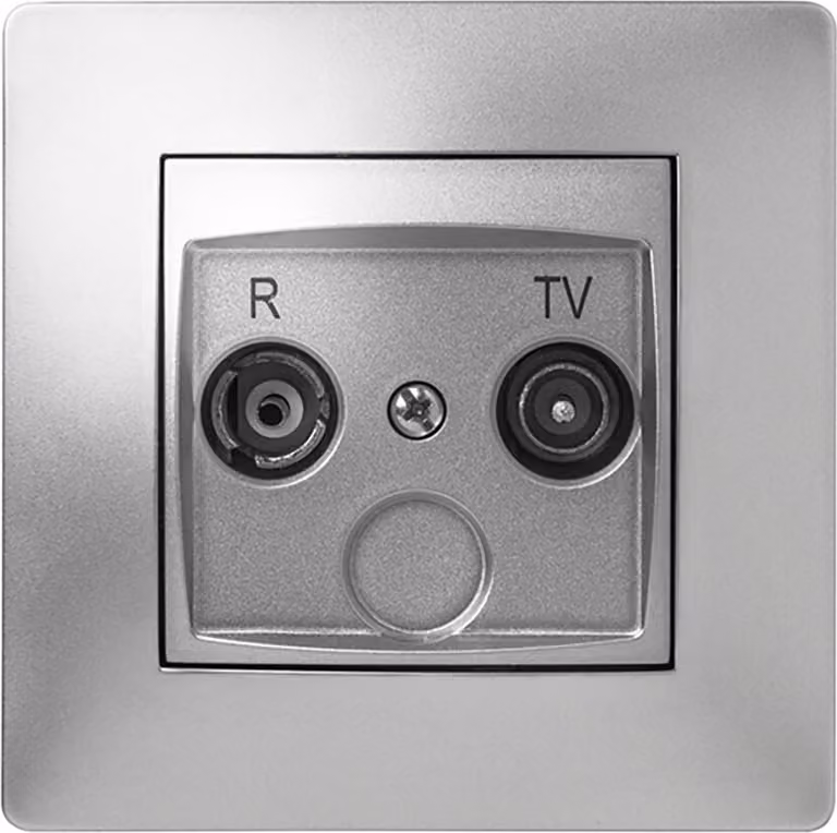 Famatel Presa radio/tv integrata Habitat 15 Argento Argento Taglia unica