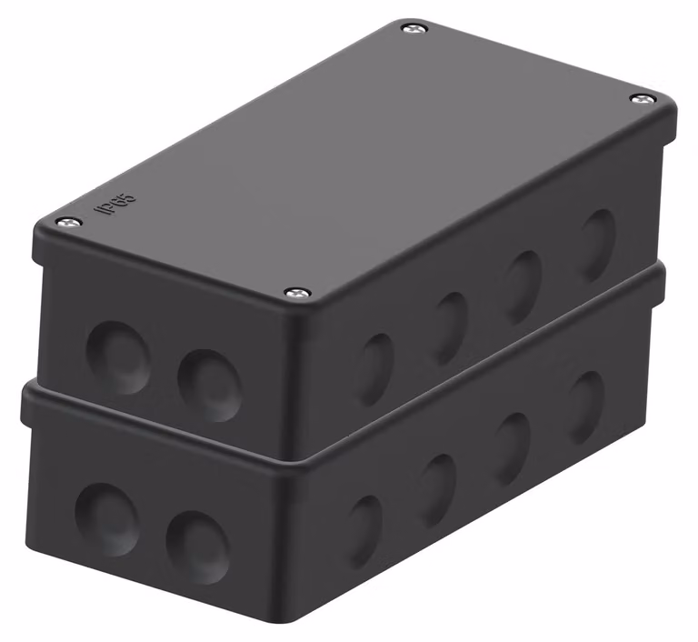 Scatola di connessione IP65 - 2 pezzi - Nera
