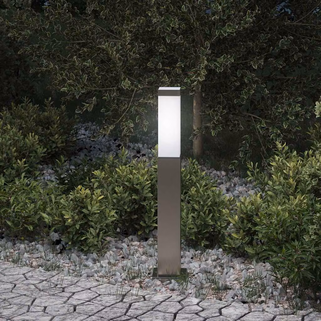 vidaXL Lampada a paletto moderna in acciaio inox color argento, IP44, Altezza: 50 cm