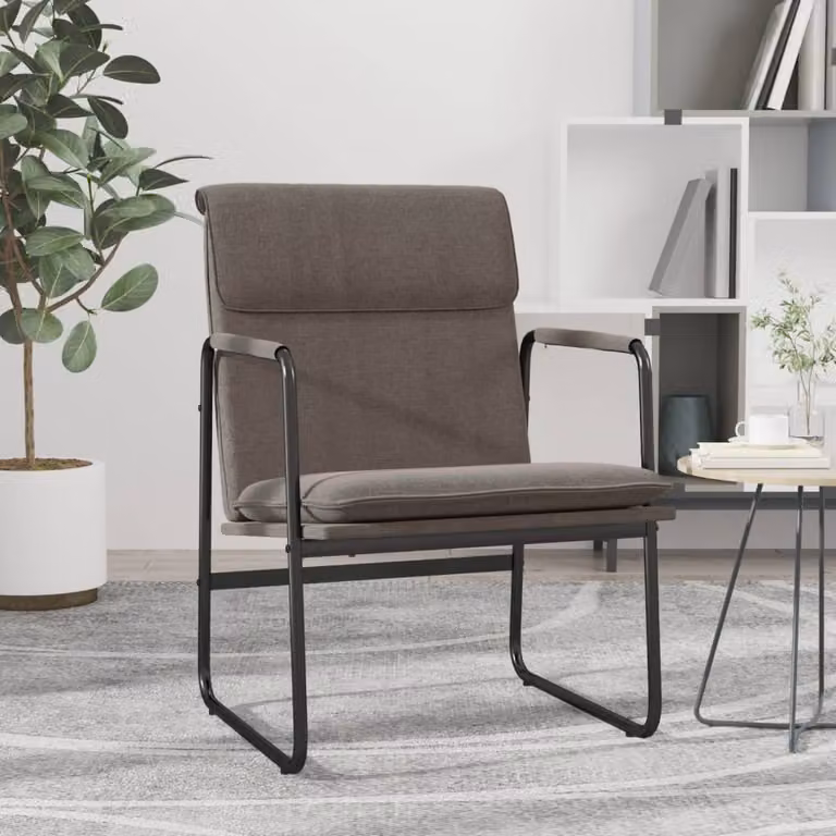 The Living Store Sedia lounge Taupe 55x64x80 cm tessuto