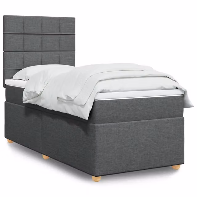 Letto Ibrido con Giroletto a Molle e Materasso vidaXL, Grigio e Bianco, L/P/H: 90 x 190 x 30 cm