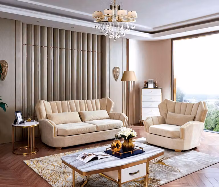 Komplett Set Sofagarnitur 3+1 Sitzer + Couchtisch Designer Wohnlandschaft