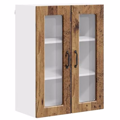 Helloshop26 Armadio da cucina moderno con ripiani design funzionale 60 x 31 x 80 cm in legno di ingegneria legno antico 02_0054436