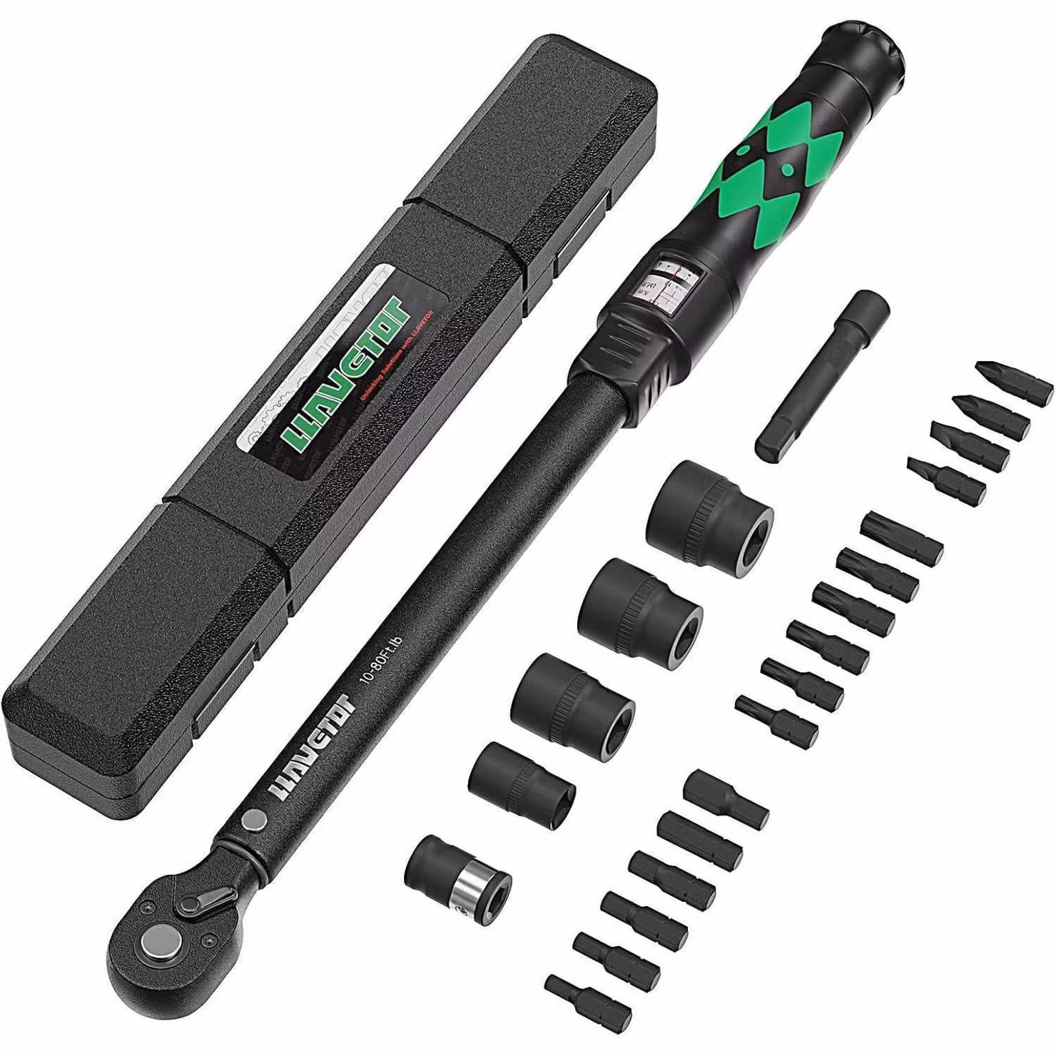 Set di chiavi dinamometriche da 3/8 di pollice, 23 pezzi, con range da 20 a 110 Nm, con prolunga, per biciclette e motociclette