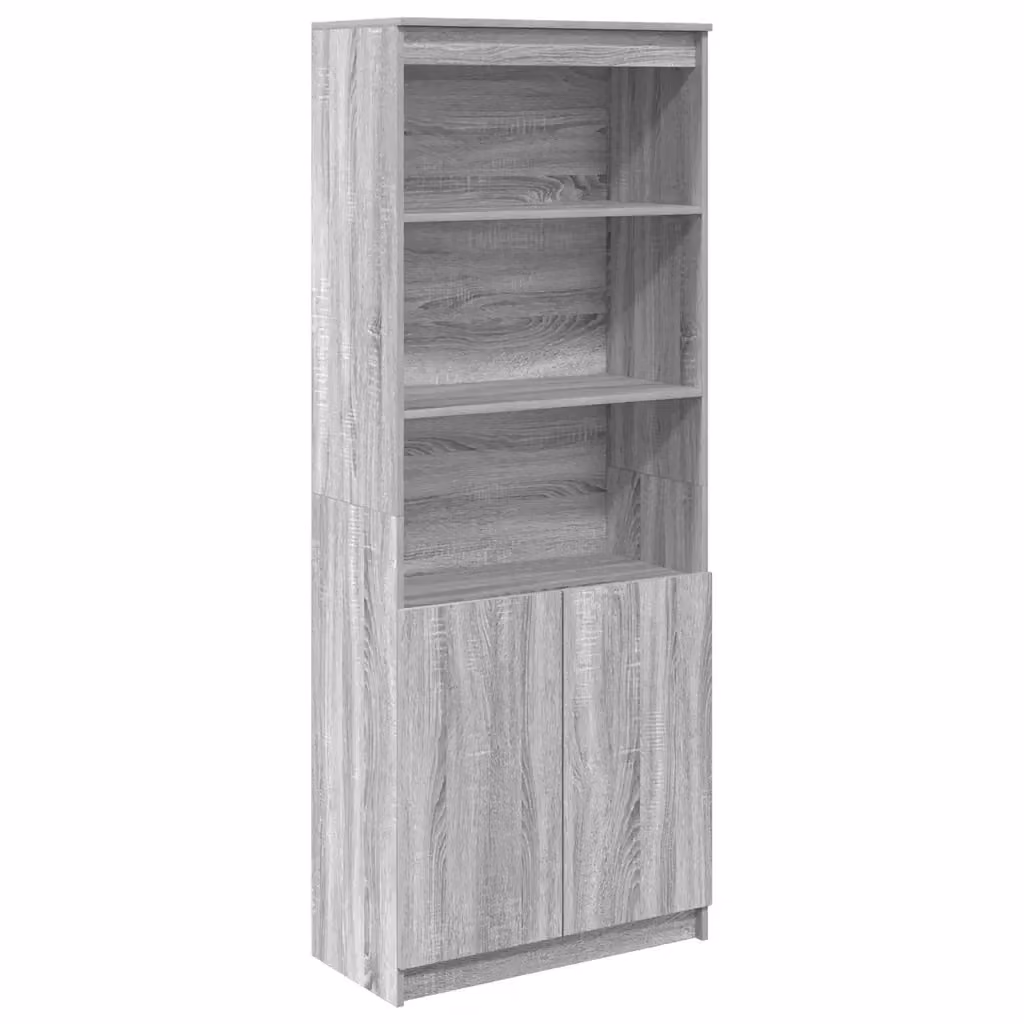 Credenza moderna vidaXL in legno MDF grigio da appendere alla parete L: 70 cm, P: 35 cm, H: 180 cm – 2