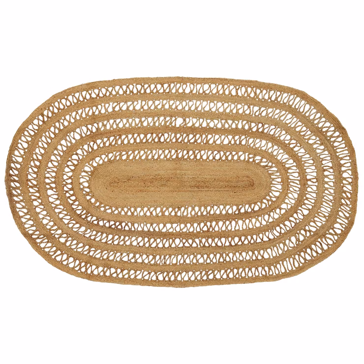 Tappeto da area moderno in juta vidaXL, rettangolare, beige e marrone, L 205 cm x P 305 cm