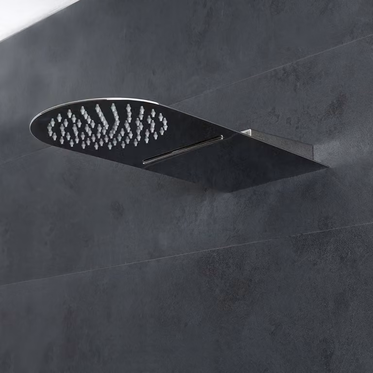 Soffione Doccia Rotondo da Parete 280mm - Cascata - Pioggia - Design Moderno - Trenton