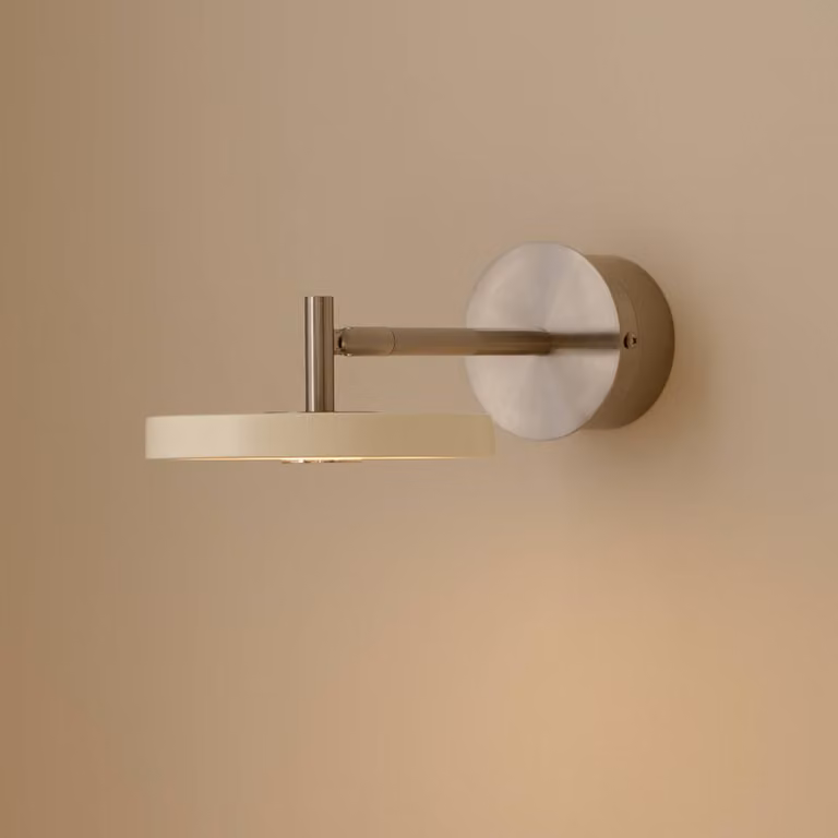 UMAGE Applique da parete di design Asteria Short, dimmerabile, Bianco / Opale, Camera da letto, Metallo, Design, Applique