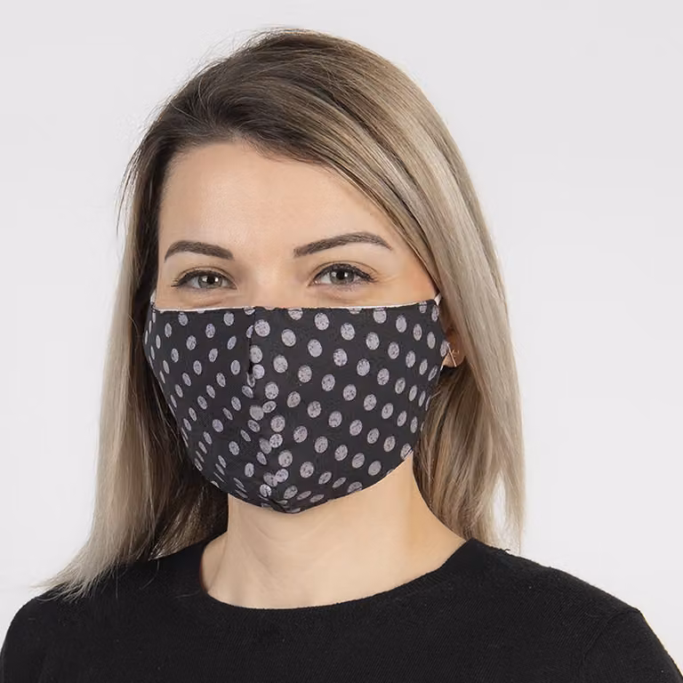 Maschera lavabile Clayre & Eef 13x26 cm Cotone nero