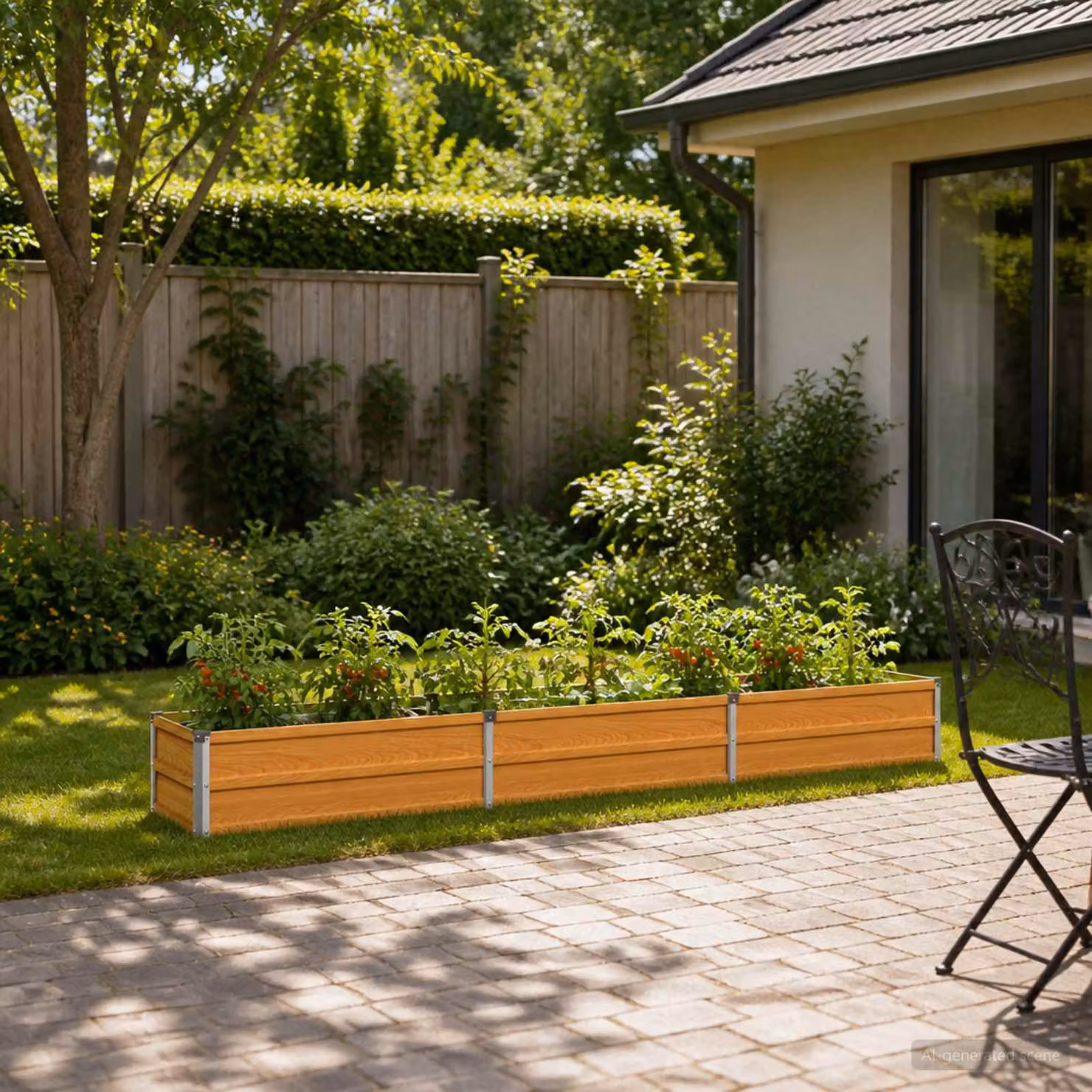 Letto rialzato da giardino vidaXL in metallo Corten marrone L: 240 cm, P: 40 cm, H: 24 cm