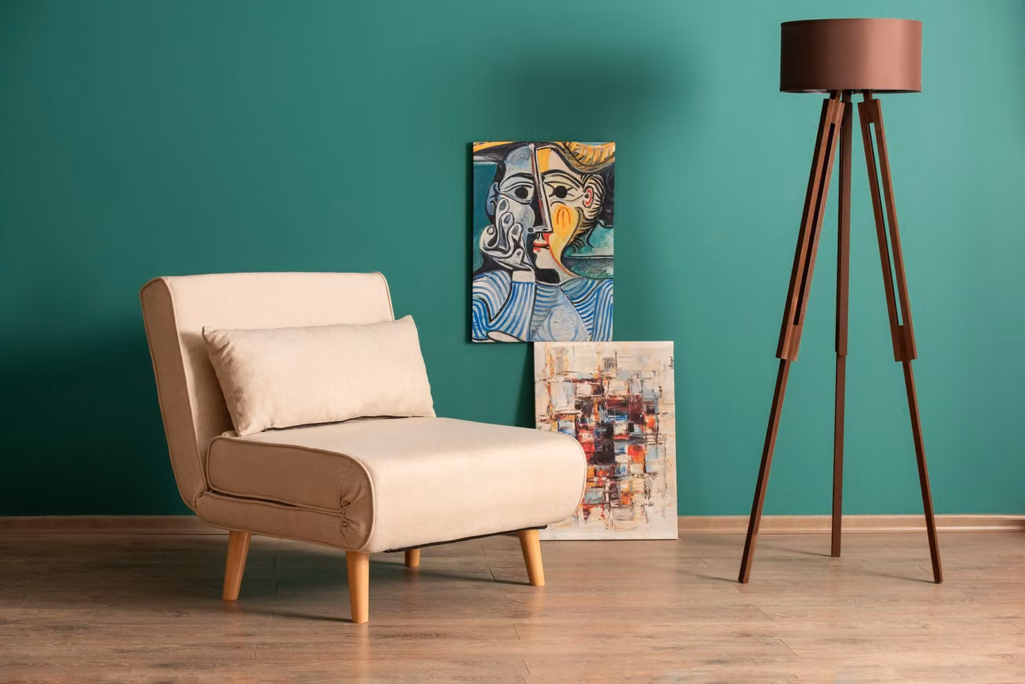 Hanah Home, Folde Single - Crema, divano letto a 1 posto, 100 % METALLO, Crema, 180 x 80 cm