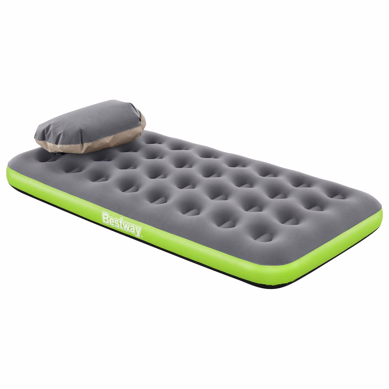 Materasso ad aria Bestway per 1 persona, Grigio e Verde, L 188 cm x P 99 cm x H 22 cm