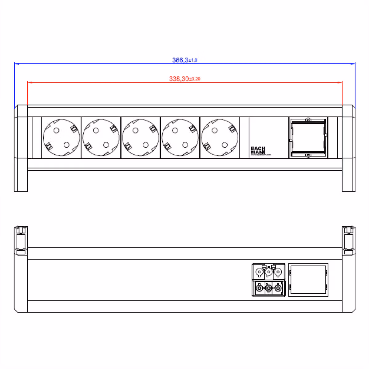 Bachmann 5xSchutzkontaktsteckdosen DESK 5xCEE 902.1206 (902.1206)