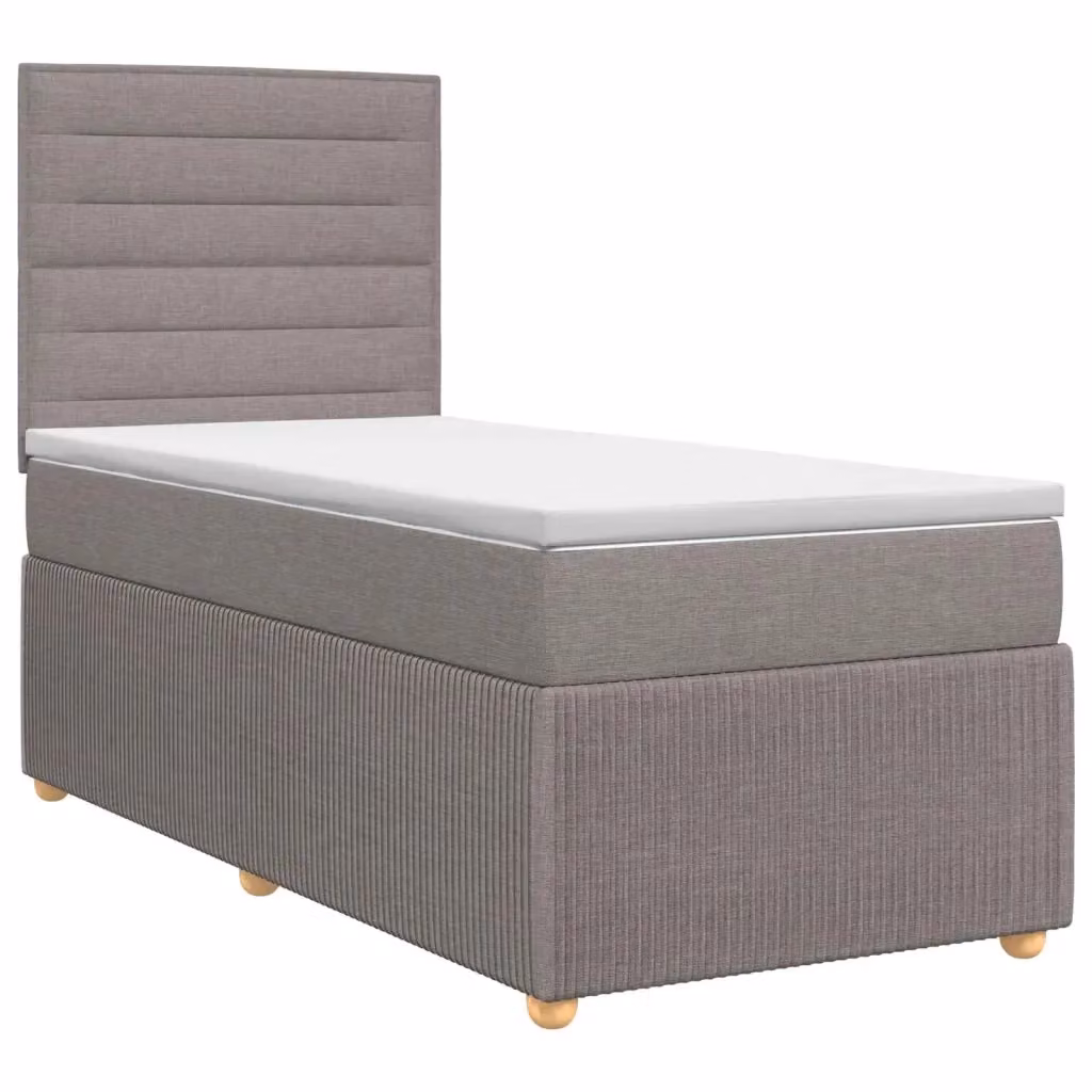 Letto box spring con materasso ibrido vidaXL in tessuto beige e grigio L/P: 90 x 200 cm – 2