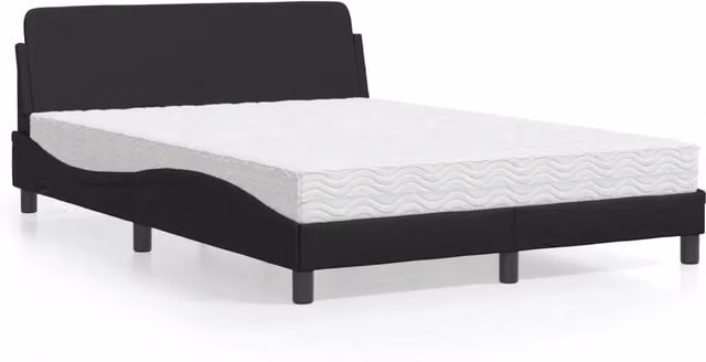 Letto con Materasso Dover vidaXL in Similpelle Nero L/P/H: 140 x 200 cm – 1