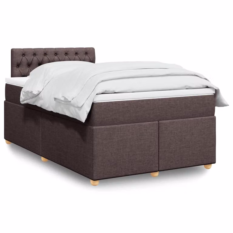 Giroletto a molle con materasso vidaXL in marrone e bianco, L/P/H: 120 x 200 cm