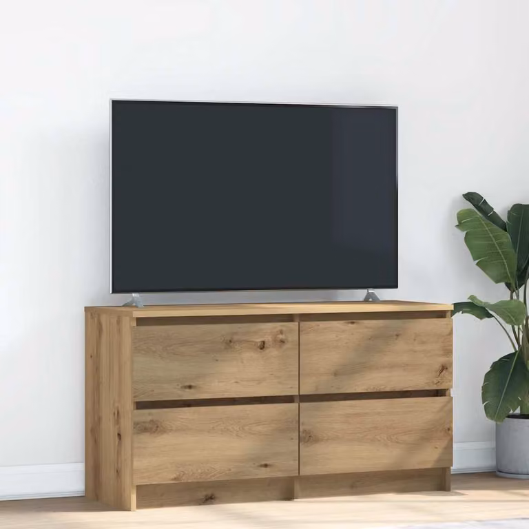 Mobile TV vidaXL in legno multistrato color rovere, L 100 cm x P 35 cm x H 54 cm
