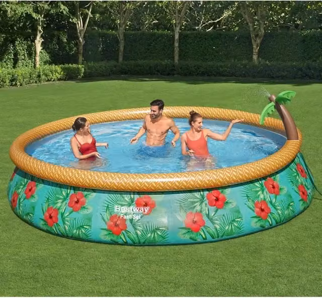 Bestway Set Piscina Gonfiabile Palme Paradisiache Fast Set 457x84 cm 3202553