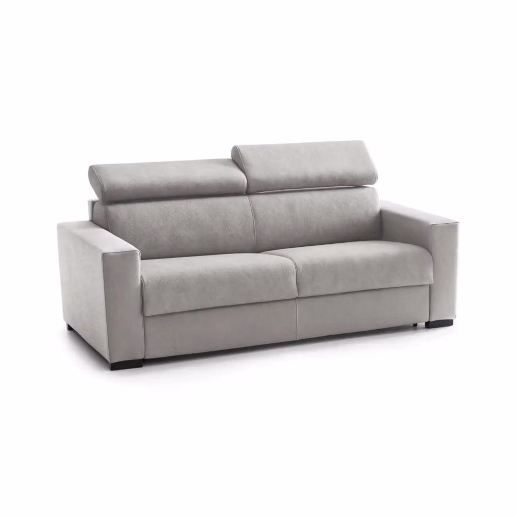 Divano a 3 posti Matrice TALAMO ITALIA in tessuto Grigio con poggiatesta regolabili, L: 220 cm, P: 95 cm, H: 85 cm – 2