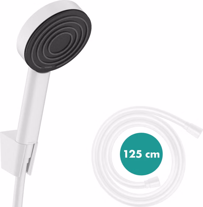 hansgrohe Pulsify S Set de support de douche 105 1 jet avec flexible de douche 125 cm, 24301700, 24301700