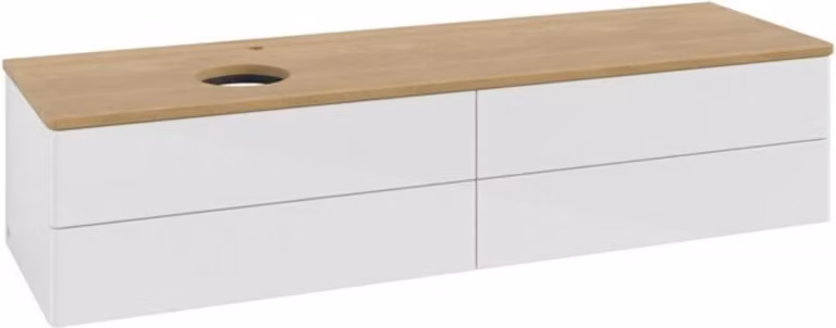V&B Mobiletto senza struttura frontale - illuminazione Antao 160x50cm, HL, WBP hon. Oa, glo wh. Lac