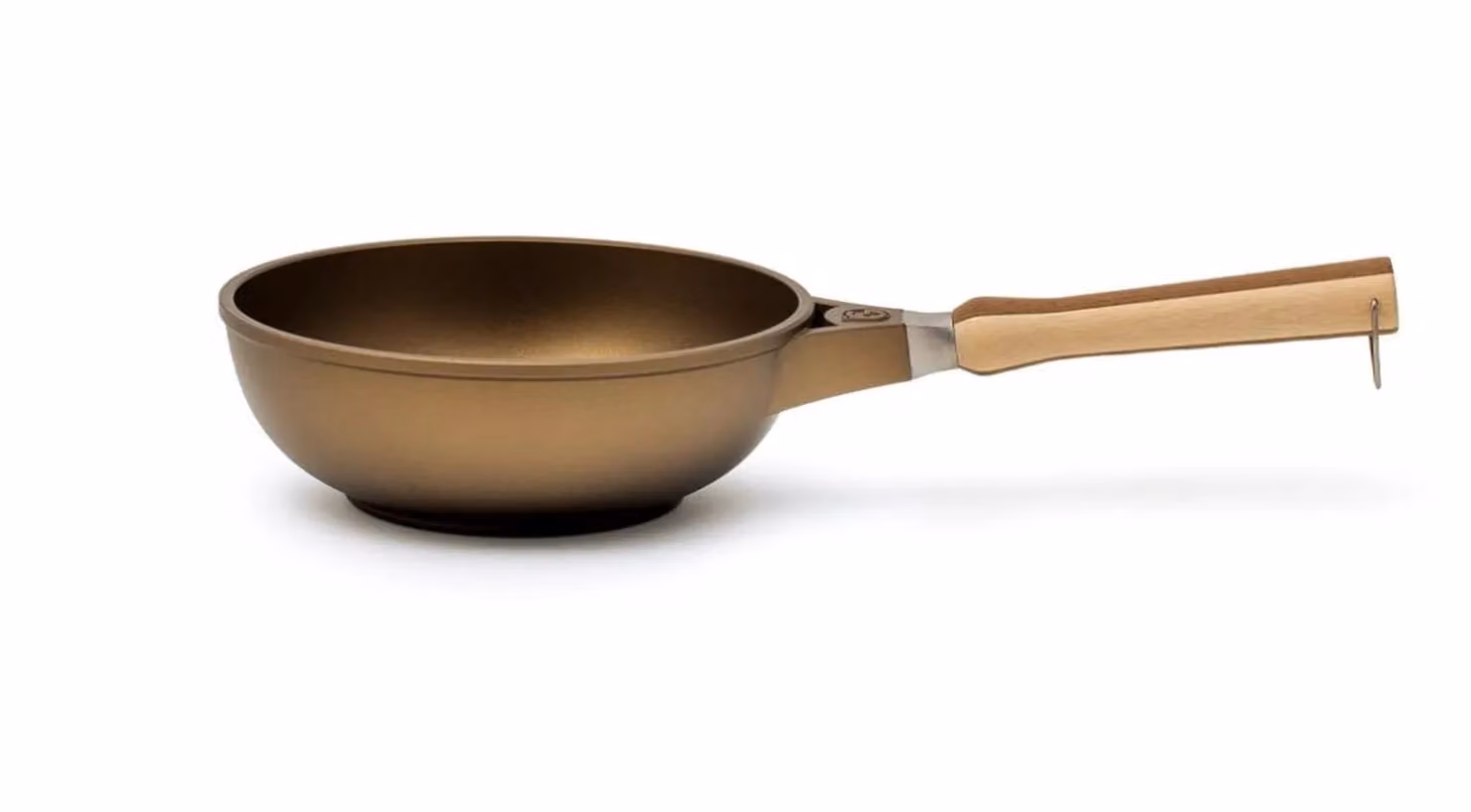 Wok in alluminio pressofuso antiaderente per induzione, con manico removibile in legno, linea K360, diam. 24cm + Confezione regalo