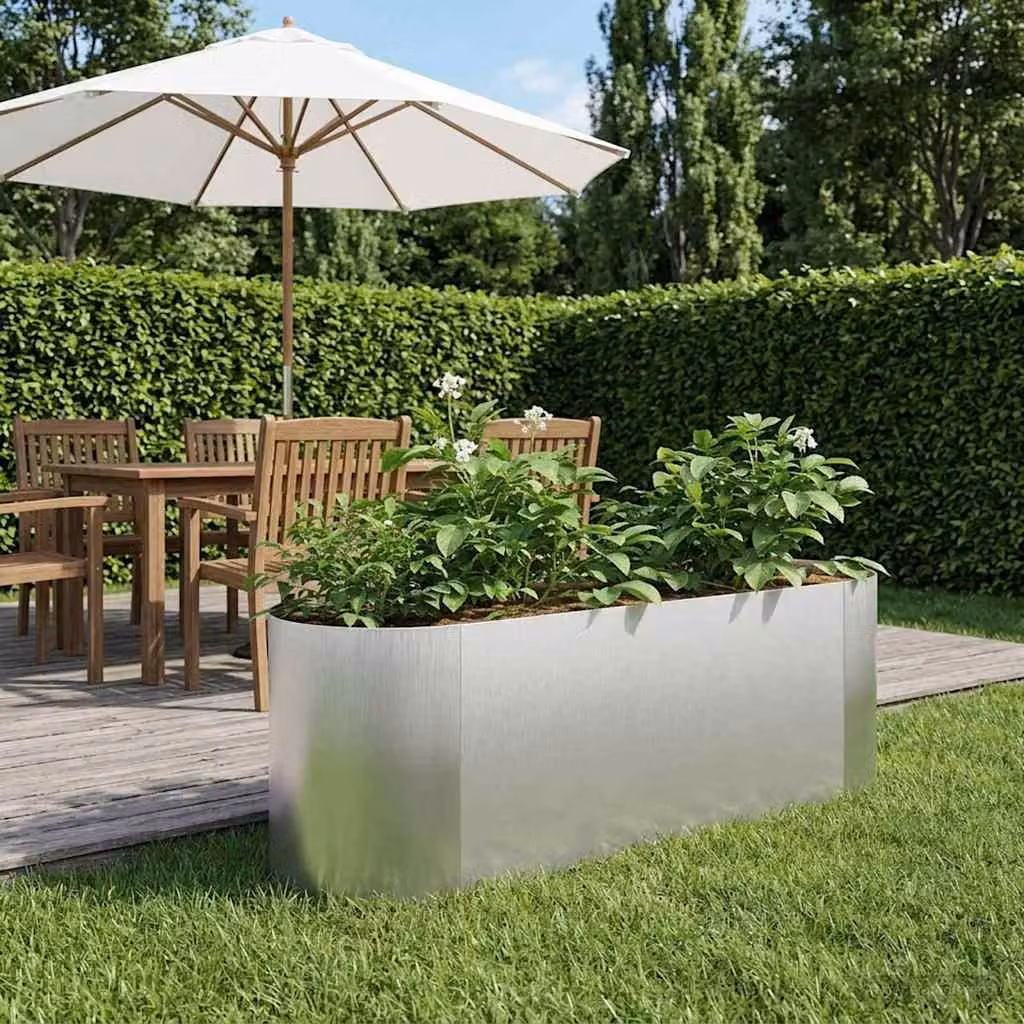 Letto rialzato da giardino vidaXL in acciaio inox color argento L: 120 cm, P: 40 cm, H: 40 cm