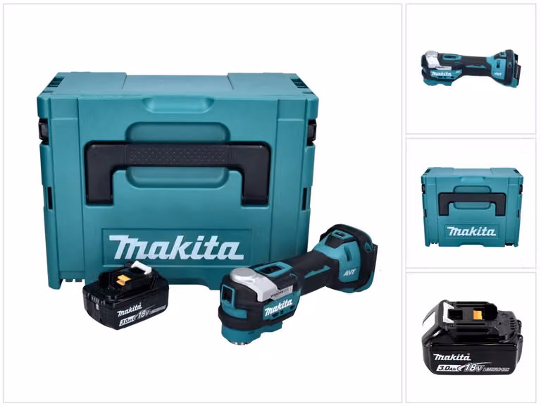 Utensile multifunzione a batteria Makita DTM 52 F1J 18 V Starlock Max Brushless + 1x batteria ricaricabile 3,0 Ah + Makpac - senza caricabatterie
