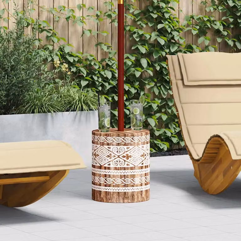 Base per ombrellone vidaXL in legno massello bianco lavato, peso 23 kg